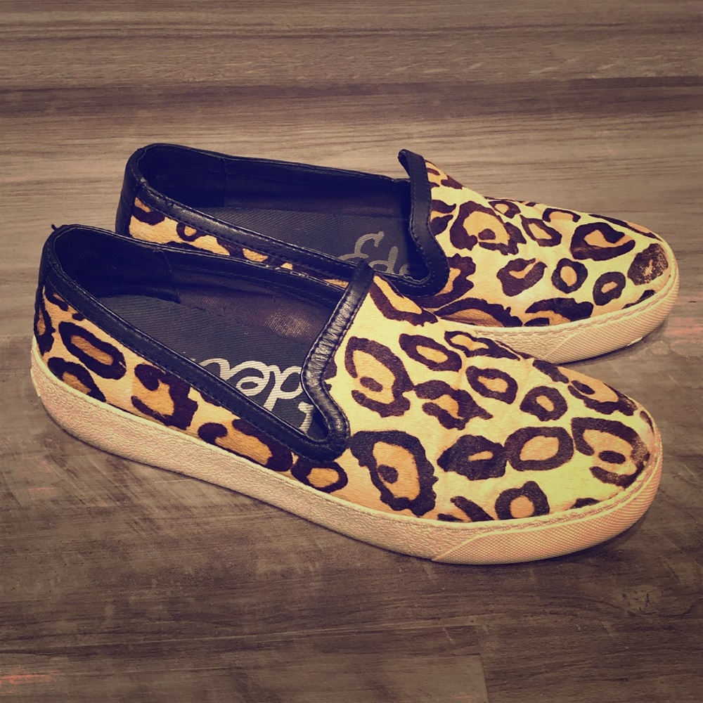 Sam Edelman leopard slip-ons